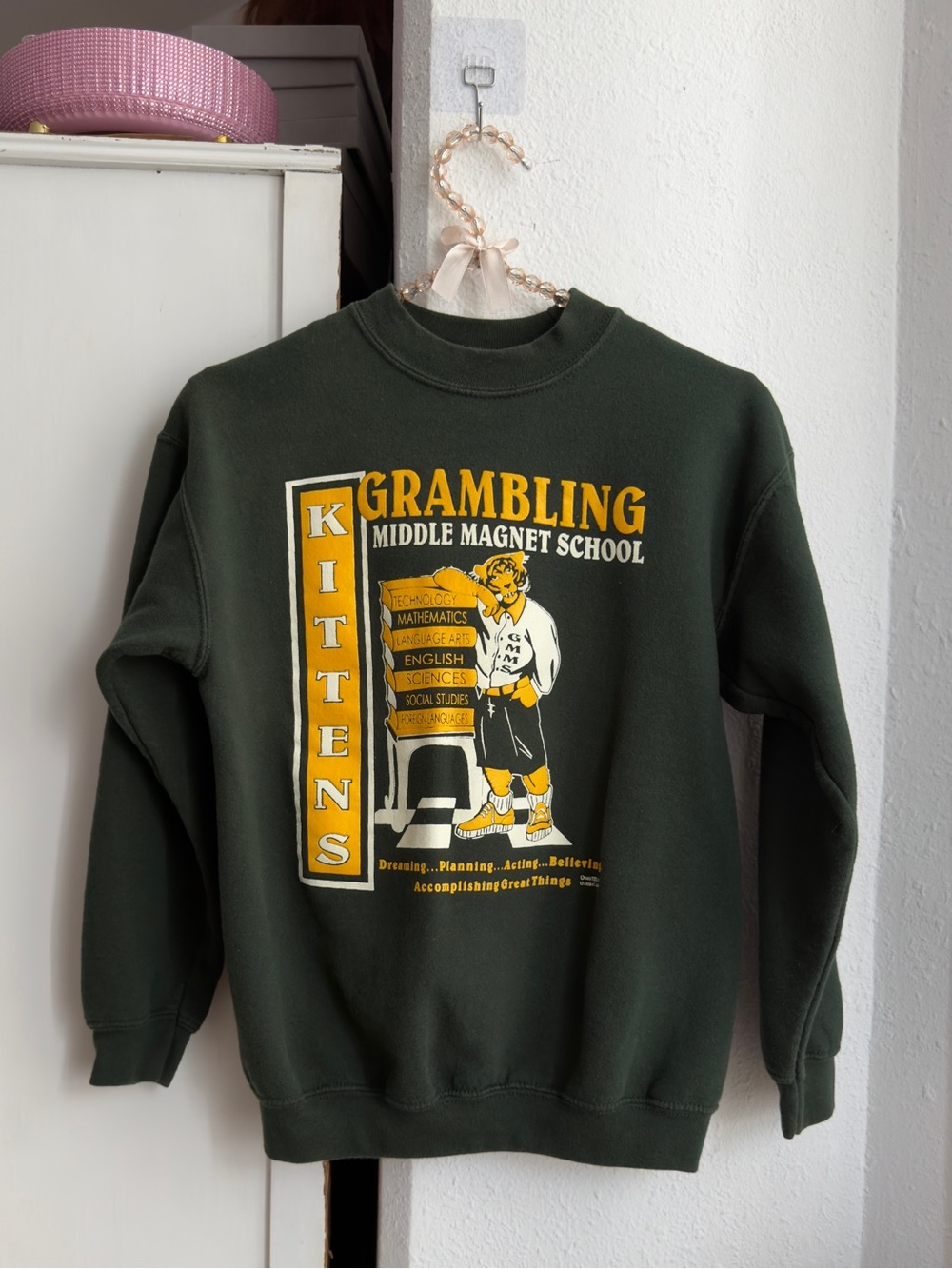 Grambling Middle Magnet School Men’s Crewneck Sweatshirt - Dark Green